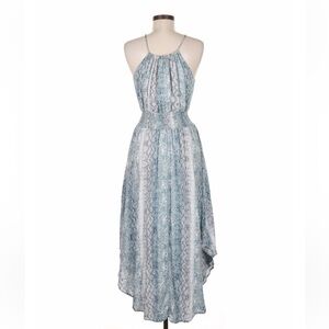 Final Touch Blue and Gray Patterned Halter Dress - size small